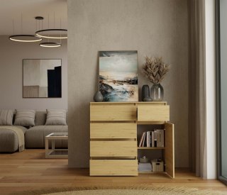 KOMODA 1D5S Szafka 1 Drzwi 5 Szuflad Do Salonu Sypialni Pokoju DĄB ARTISAN