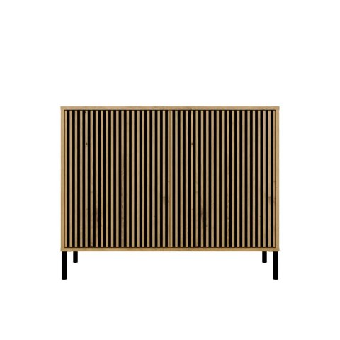 Komoda KAMARO 2D SLIM DĄB ARTISAN Lamele Front Ryflowany