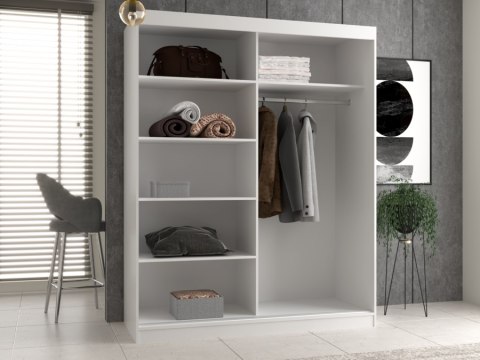 Szafa IGA 160 A/C ANTRACYT ARTISAN 1 x Lustro Szprosy Do Sypialni Przedpokoju