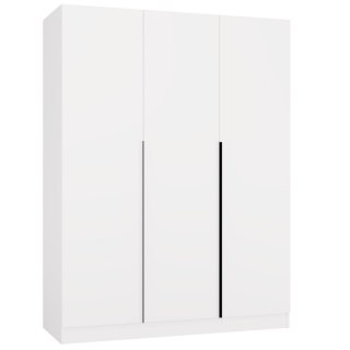 Szafa SENSO 3D 150 CM 3 Drzwi Czarne Uchwyty Do Salonu Sypialni BIEL