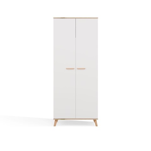 Szafa Ubraniowa OLYMPO 2D BIAŁA DĄB ARTISAN 80 Cm Drążek 2 Drzwi Sypialnia