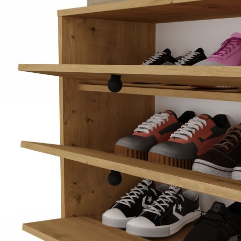 Szafka Na Buty LOKA DĄB ARTISAN 4 Drzwi Uchylne 66 Cm do Przedpokoju