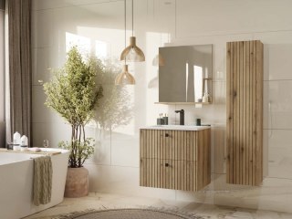 SZAFKA POD UMYWALKĘ TIGO 60 2S DĄB EVOKE 2 SZUFLADY RYFLOWANY FRONT WISZĄCA