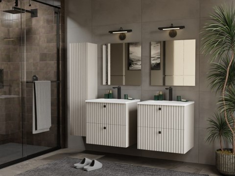 SZAFKA POD UMYWALKĘ TIGO 60 2S KASZMIR RYFLOWANY FRONT + UMYWALKA