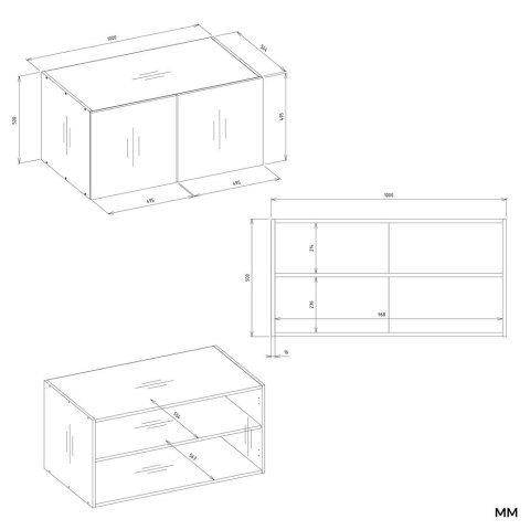 SZAFA SENSO 4D z Nadstawką Wysoka BIEL Drzwi Czarne uchwyty 250x200 Cm