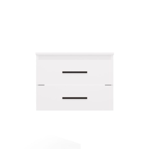 SZAFKA Pod Umywalkę NEL 60 UC BIAŁA Uchwyty CZARNE Wisząca 2 Szuflady 60 Cm